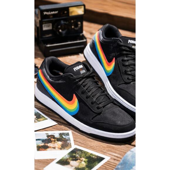 Nike SB Dunk Low Polaroid Black Rainbow Swoosh Shoes Mens Size [9] CZ5127-001 main image 4